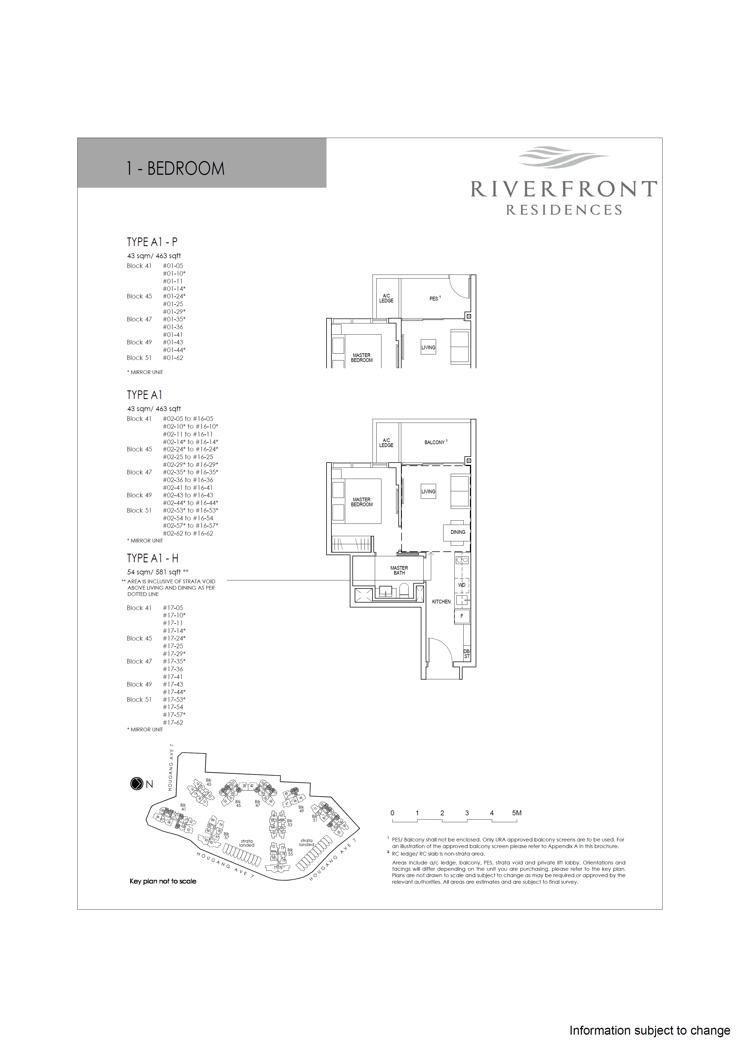 Riverfront Residences 1 Bedroom Floor Plan 3
